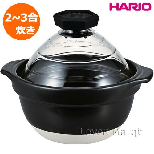 HARIO（ハリオ） フタがガラスのご飯釜 2〜3合用 (IH非対応) ご飯鍋