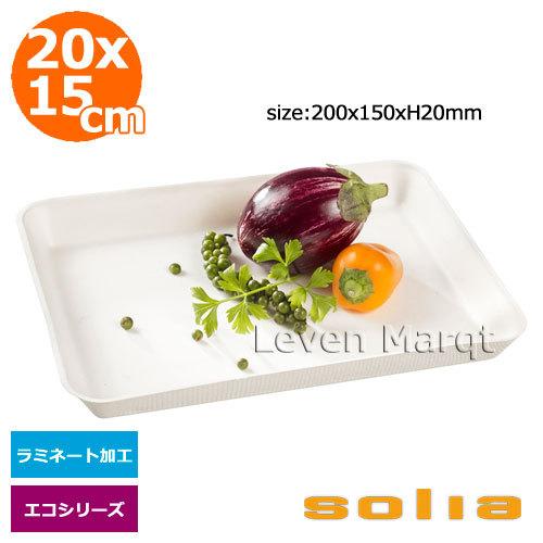 ソリア solia キャノピーパルププレート 20×15cm 200個入り 内側ラミネート加工あり エコシリーズ ケータリング/紙容器/使い捨て食器
