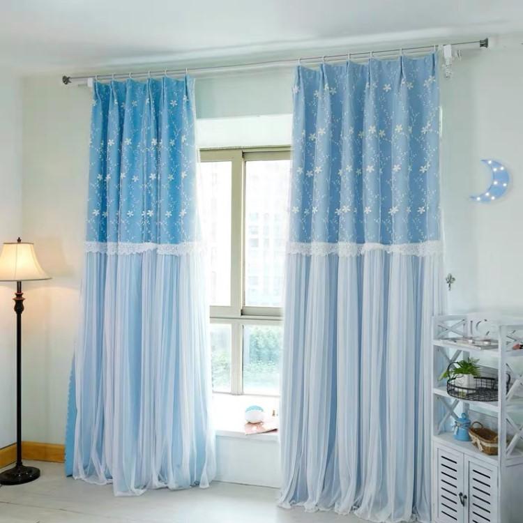 カーテン レース 遮光 かわいい 一体型カーテン レース+遮光カーテン