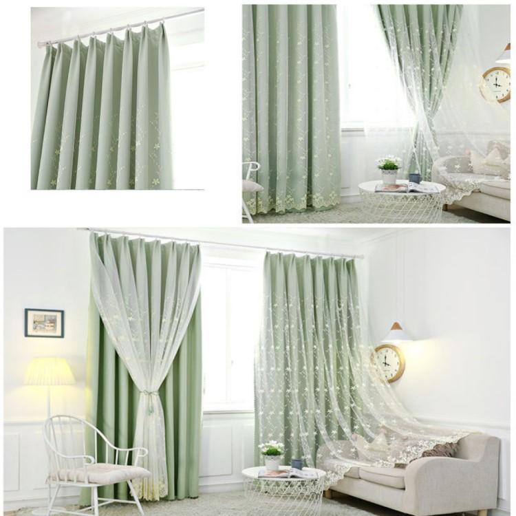 カーテン レース 遮光 かわいい 一体型カーテン レース+遮光カーテン