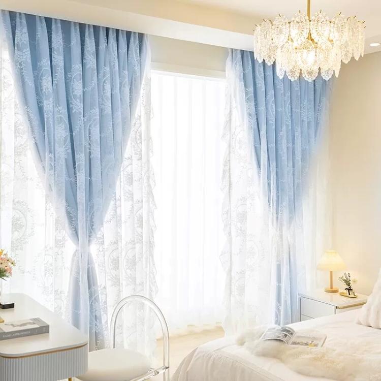 カーテン 2枚いり 遮光カーテン 一体型カーテン 姫風 おしゃれ カーテン レース付き遮光カーテン 一体型カーテン 姫風 カーテン 柄 1.5倍