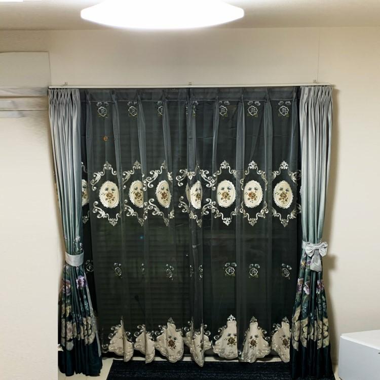 カーテン 高級 遮光カーテン 刺繍 ドレープカーテン 幅100cm 1.5倍ヒダ おしゃれ フランネル オーダーカーテン レイカーテン_23