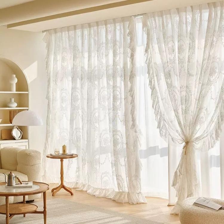 ☆とてもかわいいレースカーテン オーダーサイズ 2倍ヒダタイプ