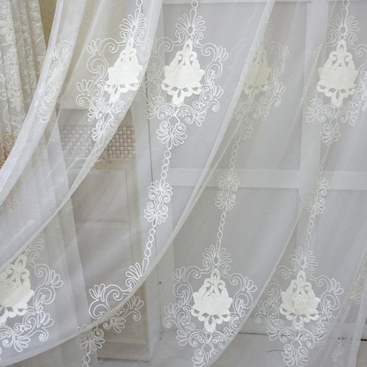 レースカーテン ミラー 刺繍 1枚入り アンティーク柄 ヨーロッパ風