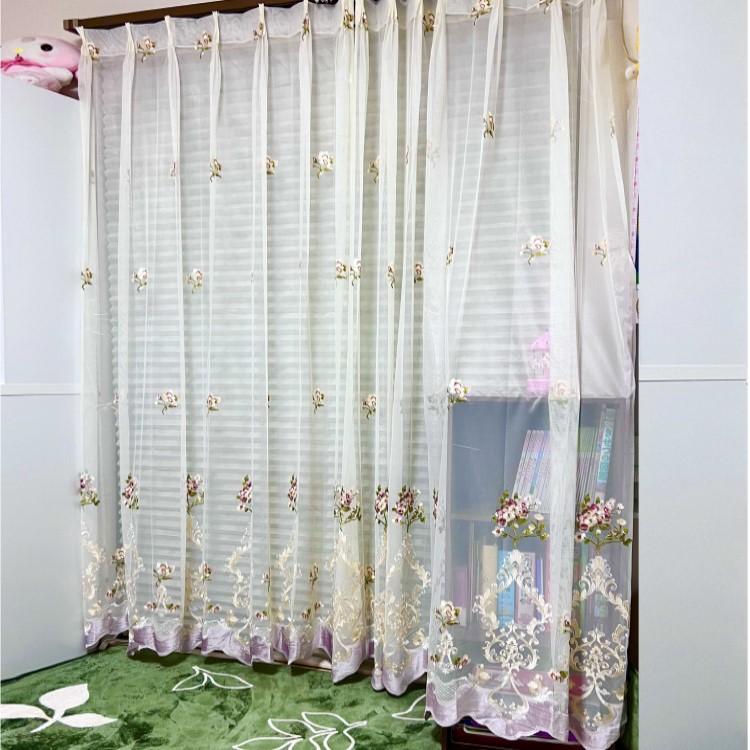 レースカーテン ミラー UVカット 刺繍 花粉 遮光 おしゃれ ヨーロッパ