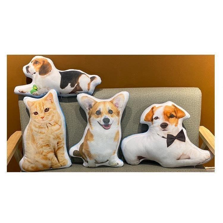 Leyna Silhouetteペット メモリアルクッション もこもこ両面印刷 誕生日プレゼント ペット供養 クッション かわいい オリジナル  オーダー 犬 猫 うさぎ 写真 メモリアルグッズ 【在庫あり/即出荷可】