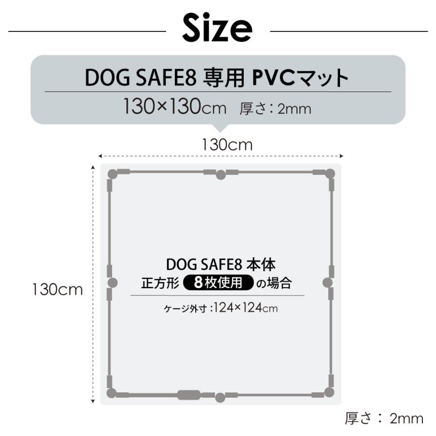 DOGSAFE8専用】PVCクリアマット ペットマット 犬 ケージ マット ペット