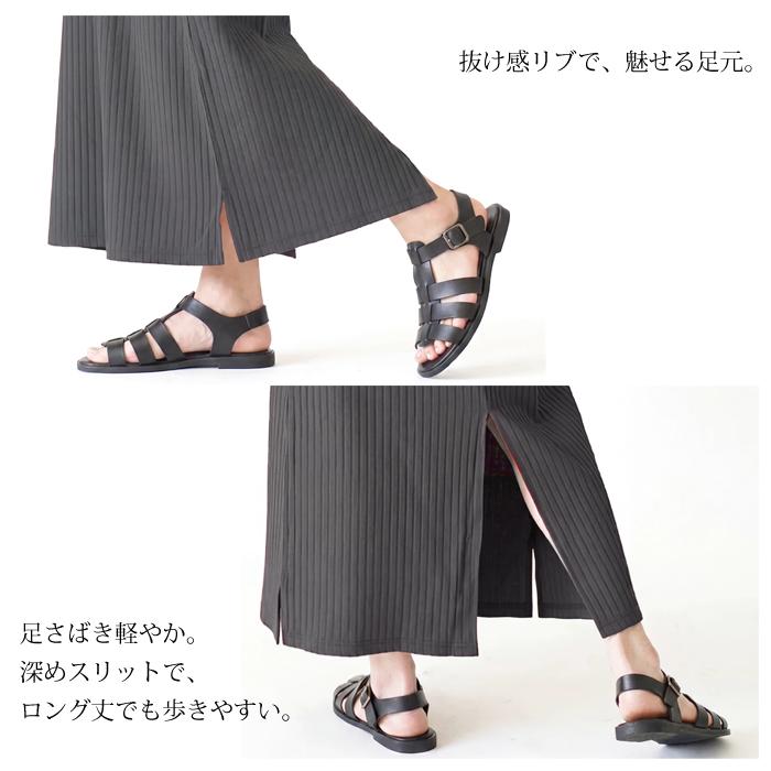 ワンピース レディース 綿混 バックVネック リブ カットソー 汗ジミ防止 ロング マキシ丈 半袖 無地 ネイビー ブラック ベージュ[10799] |  | 08