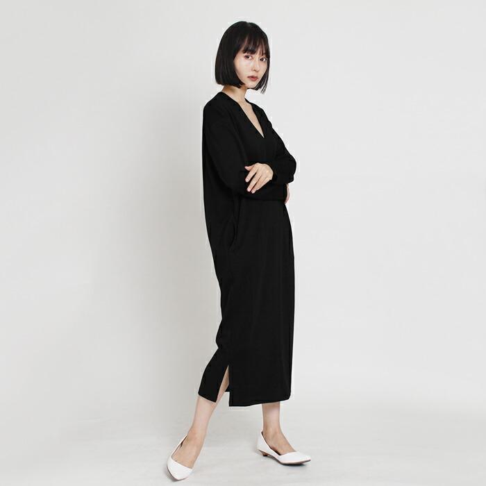 ワンピース ワンピ Vネック ジャージー レディース ポンチ カットソー ひざ丈 膝丈 ミモレ丈 大人 上品 旅行 長袖 M L 大きいサイズ ランチ 16749 |  | 03