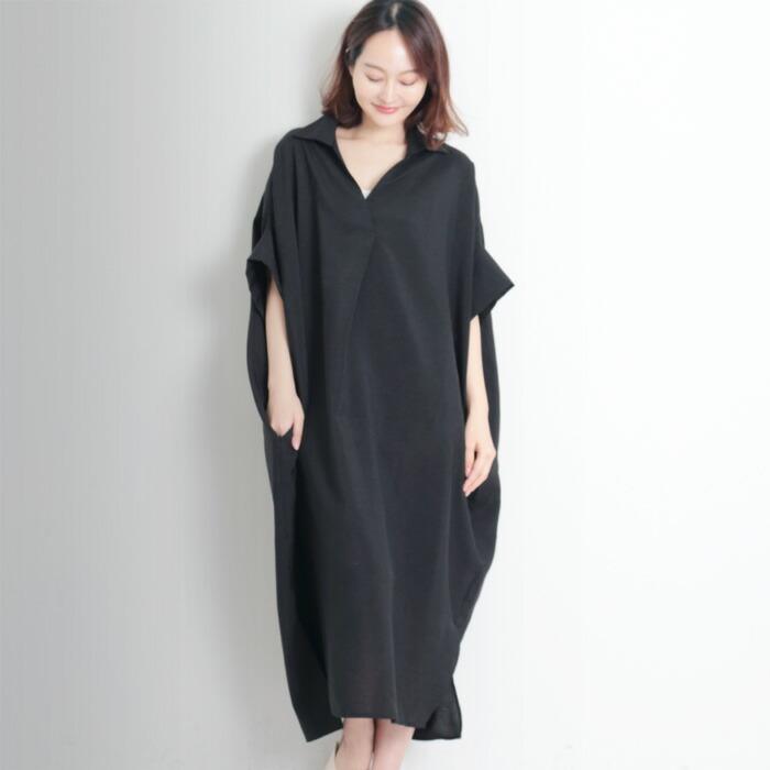 ワンピース ワンピ Vネック MARTHA ロング ブラウス ワイドフィット オーバーサイズ レディース マキシ丈 おうち着 大人 上品 旅行 半袖 L 大きいサイズ 16800 |  | 02