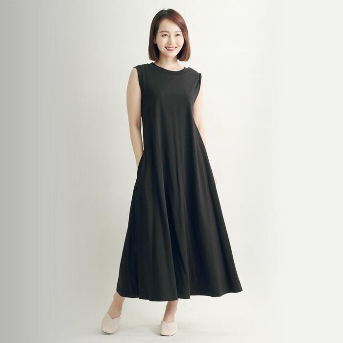 ワンピース ワンピ ロングワンピ MARTHA 綿 コットン ジャージー カットソー ノースリ レディース ひざ丈 膝丈 ミモレ丈 大人 上品 旅行 L 大きいサイズ 16752 |  | 10