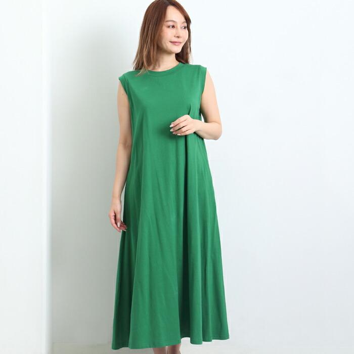 ワンピース ワンピ ロングワンピ MARTHA 綿 コットン ジャージー カットソー ノースリ レディース ひざ丈 膝丈 ミモレ丈 大人 上品 旅行 L 大きいサイズ 16752 |  | 01