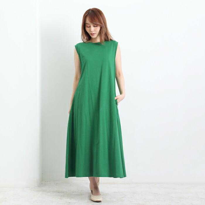 ワンピース ワンピ ロングワンピ MARTHA 綿 コットン ジャージー カットソー ノースリ レディース ひざ丈 膝丈 ミモレ丈 大人 上品 旅行 L 大きいサイズ 16752 |  | 03