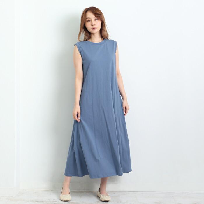 ワンピース ワンピ ロングワンピ MARTHA 綿 コットン ジャージー カットソー ノースリ レディース ひざ丈 膝丈 ミモレ丈 大人 上品 旅行 L 大きいサイズ 16752 |  | 04