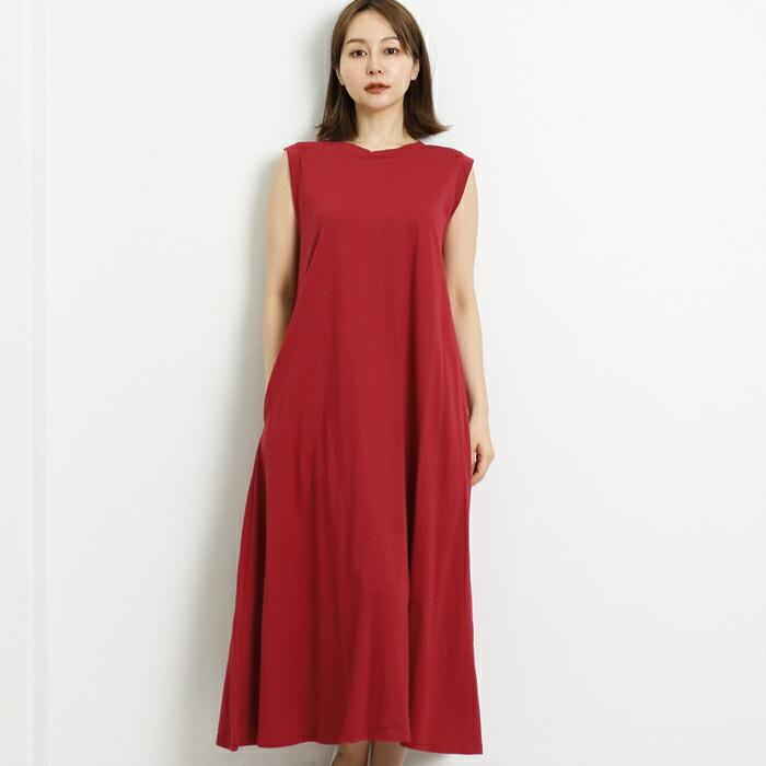ワンピース ワンピ ロングワンピ MARTHA 綿 コットン ジャージー カットソー ノースリ レディース ひざ丈 膝丈 ミモレ丈 大人 上品 旅行 L 大きいサイズ 16752 |  | 05
