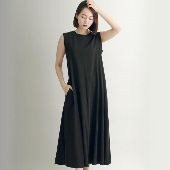 ワンピース ワンピ ロングワンピ MARTHA 綿 コットン ジャージー カットソー ノースリ レディース ひざ丈 膝丈 ミモレ丈 大人 上品 旅行 L 大きいサイズ 16752 |  | 09