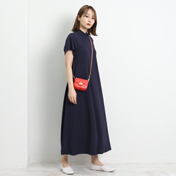ワンピース モックネック ハイネック ロング マキシ Tワンピ ゆったり ワイド ホームウェア ワンマイル おうち着 半袖 レディース ひざ丈 膝丈 ミモレ丈 16869 |  | 04