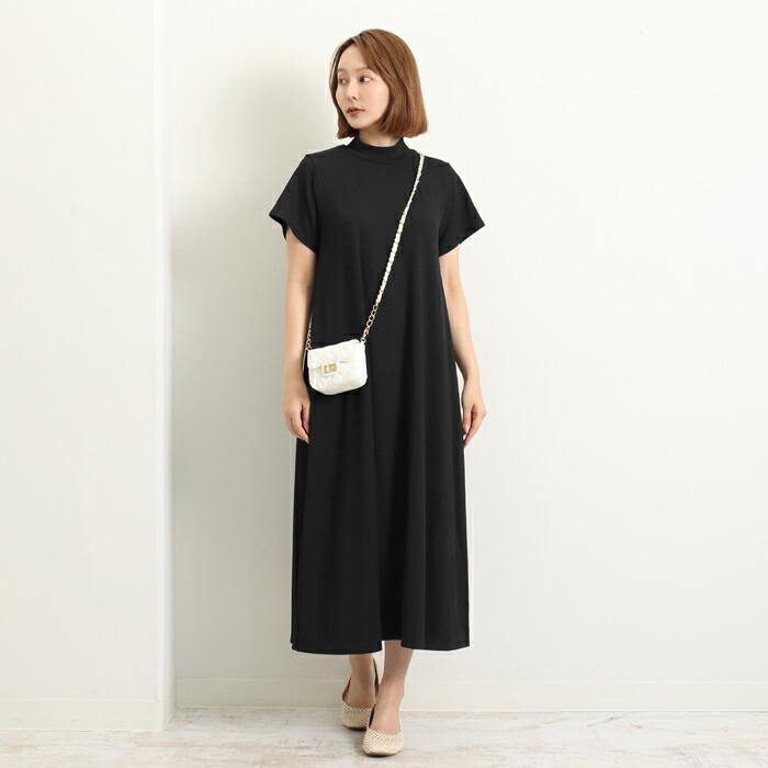 ワンピース モックネック ハイネック ロング マキシ Tワンピ ゆったり ワイド ホームウェア ワンマイル おうち着 半袖 レディース ひざ丈 膝丈 ミモレ丈 16869 |  | 07