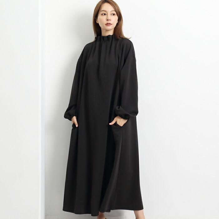ワンピース ダンボールニット レディース MARTHA マーサ ロング ゆったり 体型カバー ホームウェア ワンマイル おうち着 L ブラック モカ aw 16911 |  | 01