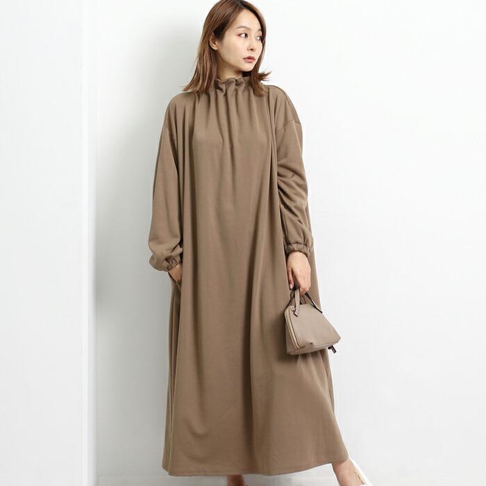 ワンピース ダンボールニット レディース MARTHA マーサ ロング ゆったり 体型カバー ホームウェア ワンマイル おうち着 L ブラック モカ aw 16911 |  | 02