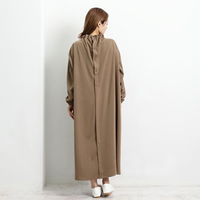 ワンピース ダンボールニット レディース MARTHA マーサ ロング ゆったり 体型カバー ホームウェア ワンマイル おうち着 L ブラック モカ aw 16911 |  | 04