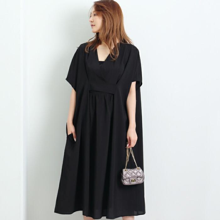 送料無料 ワンピース シャツワンピース MARTHA マーサ シャツ ブラウス チュニック カシュクール きれいめ 大きいサイズ ロング ゆったり L ブラック ss 16929 |  | 02