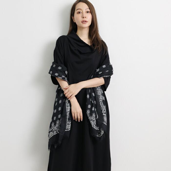 送料無料 ワンピース Tワンピ MARTHA マーサ Tシャツ 半袖 綿100% コットン ハイネック きれいめ 大きいサイズ ロング ゆったり 体型カバー ブラック ss 16979 |  | 01