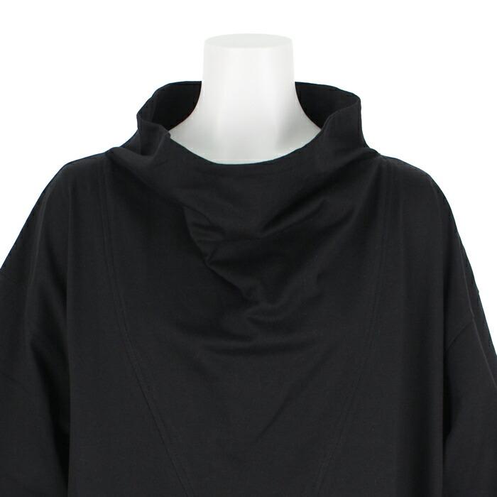 送料無料 ワンピース Tワンピ MARTHA マーサ Tシャツ 半袖 綿100% コットン ハイネック きれいめ 大きいサイズ ロング ゆったり 体型カバー ブラック ss 16979 |  | 07