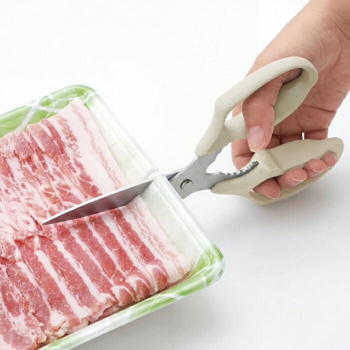 送料無料 ムテキバサミ キッチンバサミ 調理器具 はさみ ステンレス 食洗器対応 ギザ刃 分解 丸洗い 軽量 レー レッド[17455] |  | 01
