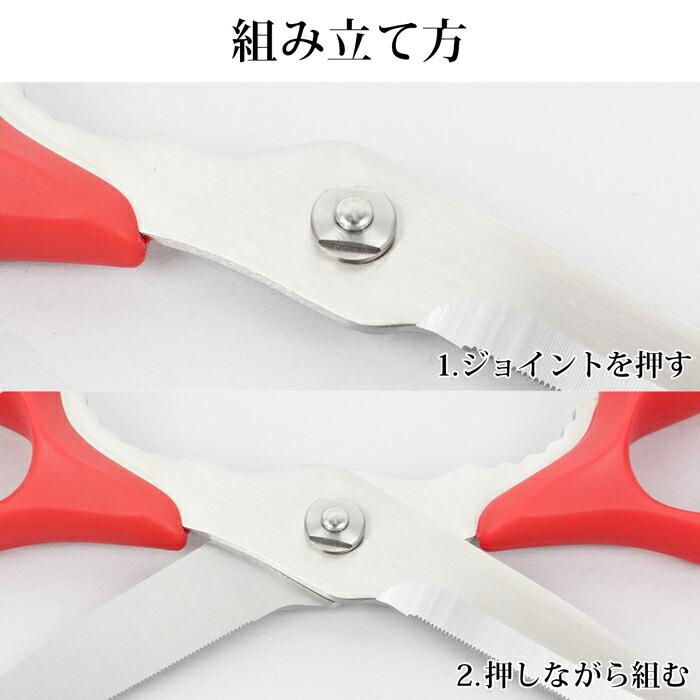 送料無料 ムテキバサミ キッチンバサミ 調理器具 はさみ ステンレス 食洗器対応 ギザ刃 分解 丸洗い 軽量 レー レッド[17455] |  | 05