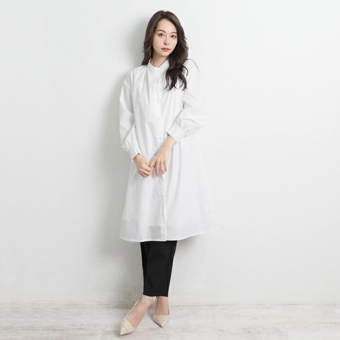 ワンピース シャツワンピース ロング MARTHA マーサ ブラウス きれいめ 体型カバー 長袖 ミモレ丈 大人 上品 オフホワイト 大きいサイズ LL 3L aw 26375 |  | 04