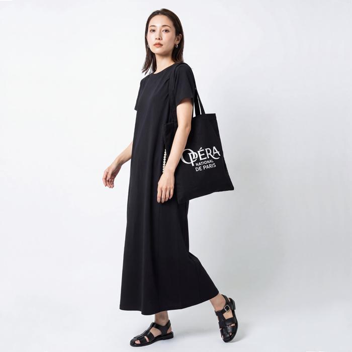 送料無料 ワンピース ロング MARTHA マーサ マキシ コットン 綿 パールボタン Tワンピ Tシャツ フレアー ホームウェア L ブラック 26401 |  | 04