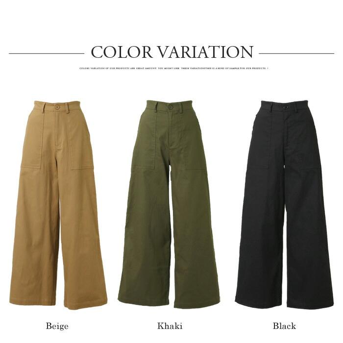 ワイドパンツ カーゴパンツ ベイカーパンツ ワイド チノパンツ ワイドチノ レディース ボトムス M L ハイウエスト ストレッチ ss 5541 |  | 18