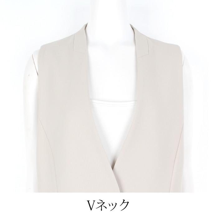 送料無料 ベスト ジレ ライトアウター ロング 日本製 洗える 前開き 春夏 薄手●レディース Vネック ウォッシャブル ベージュ ネイビー 大きいサイズ 13号 59238 |  | 06