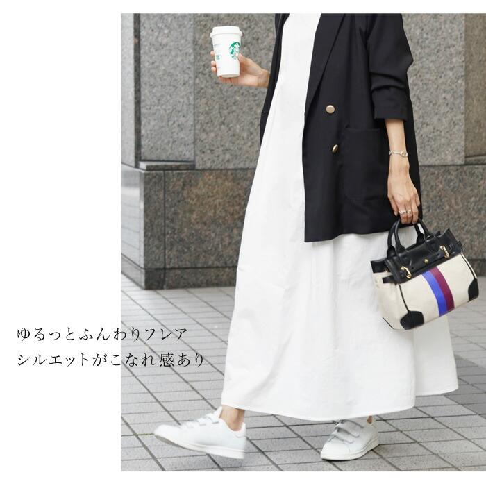 ワンピース ロング  綿 コットン タック バックボタン レディース ワイドシルエット ワンピ フレアワンピース フリル 無地 ブラック ホワイト  ss 7529 |  | 07