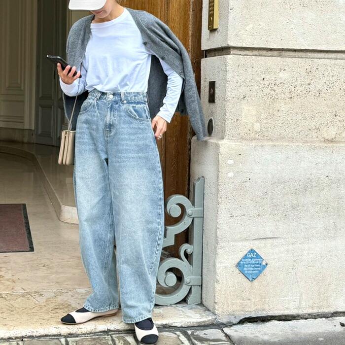 デニム ジーンズ ワイドパンツ バレルレッグ カーブデニム ワイドデニム ワイドパンツ カーブパンツ レディース パンツ ボトムス ブルー cocoon コクーン 7537 |  | 03