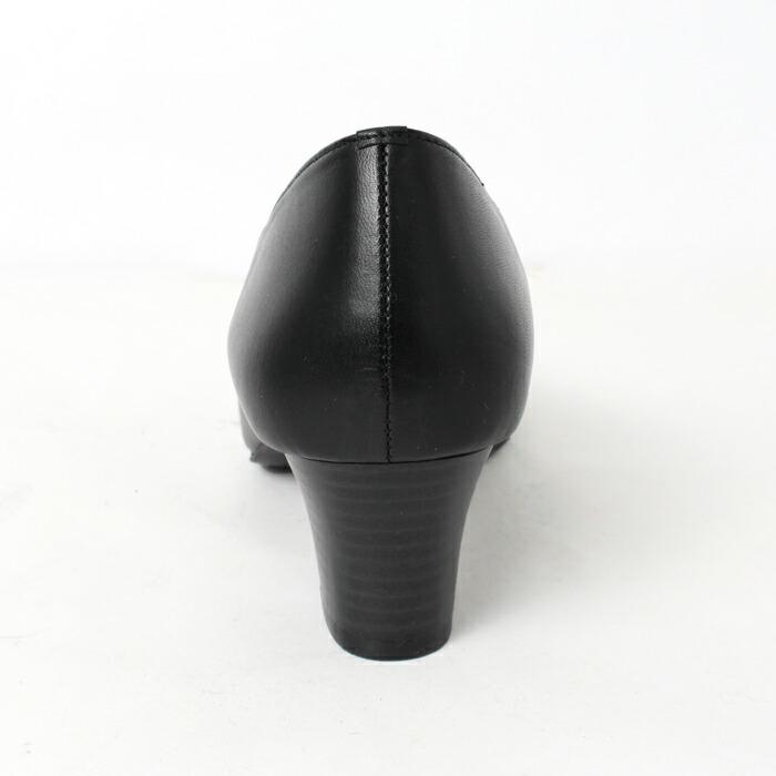 パンプス レディース 靴 牛革 ヒール 3.5cm 5cm はっ水 フォーマル ストレッチ ソフト 日本製 ブラック 大きいサイズ 4E 5E[9742] |  | 10