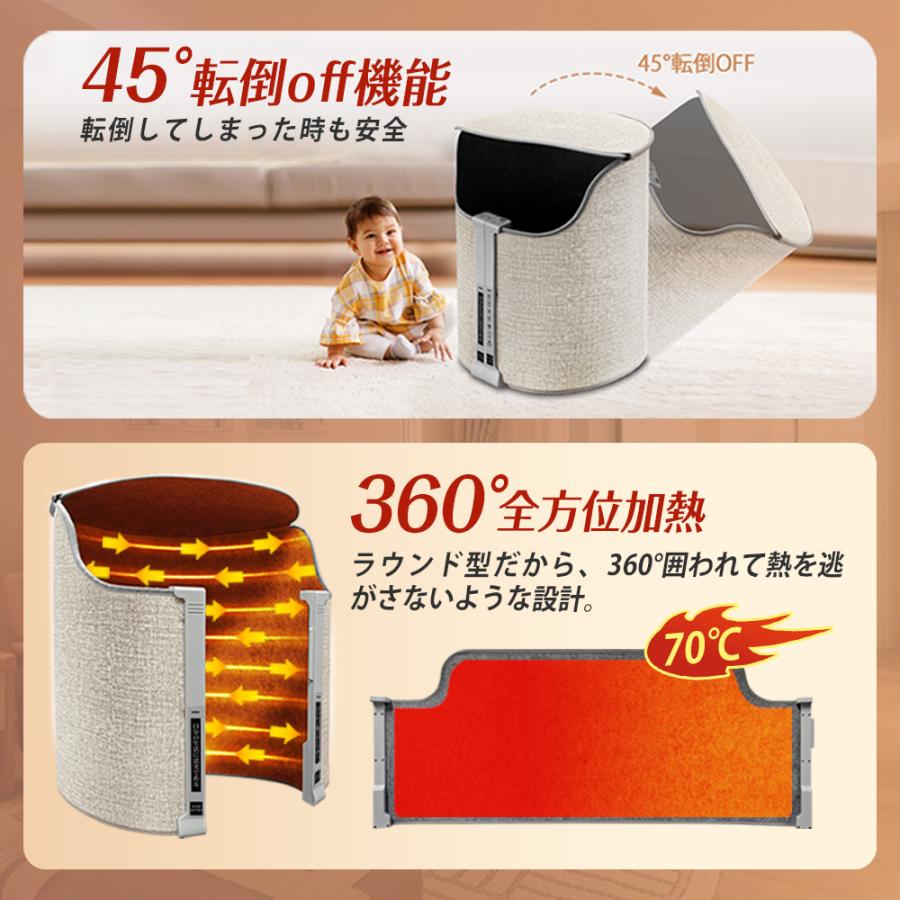 正規品】2026 パネルヒーター 足元 速暖 省エネ 高温版 360°発熱 丸形