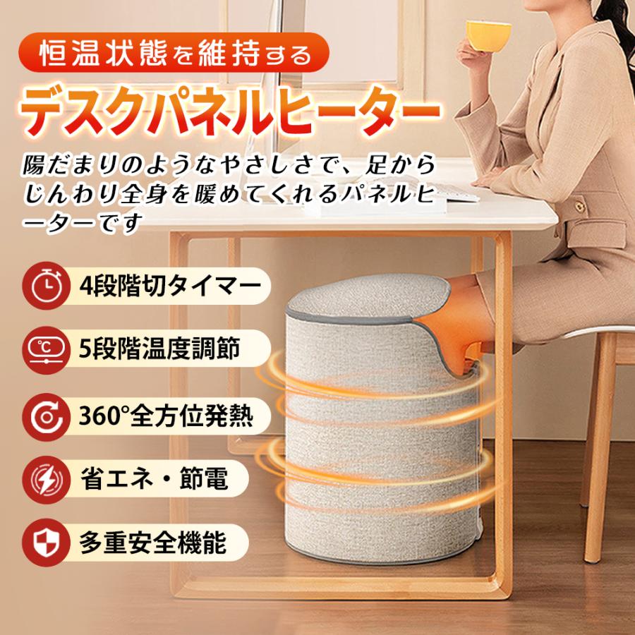 正規品】2026 パネルヒーター 足元 速暖 省エネ 高温版 360°発熱 丸形