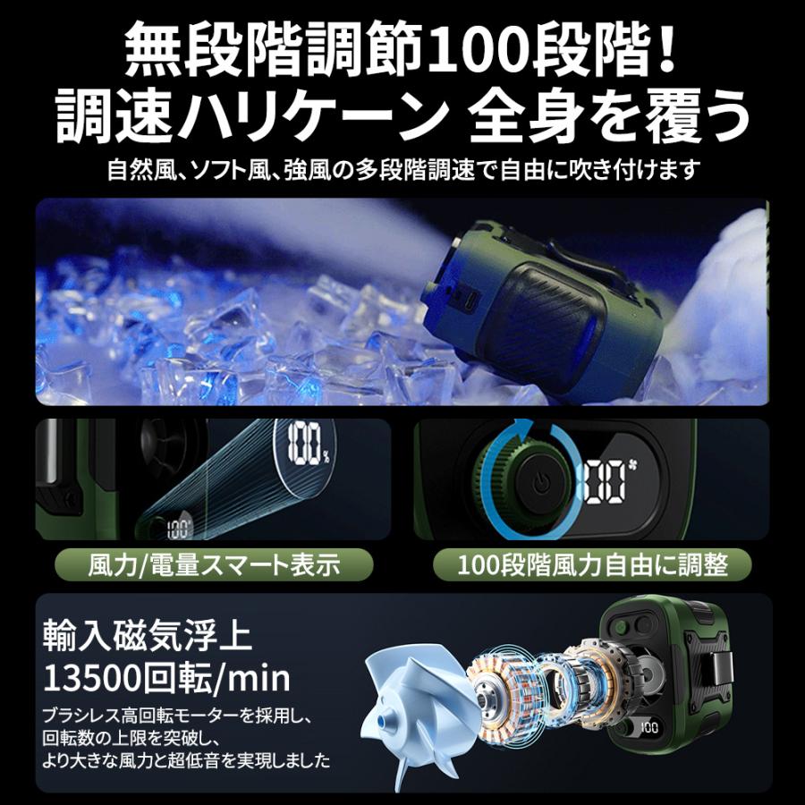 【正規品】 扇風機 小型 携帯扇風機 腰掛け扇風機 首かけ 100段階風量 ジェットファン 充電式 静音 強風 ワークマン 熱中症対策 通勤通学 屋外作業 アウトドア |  | 13