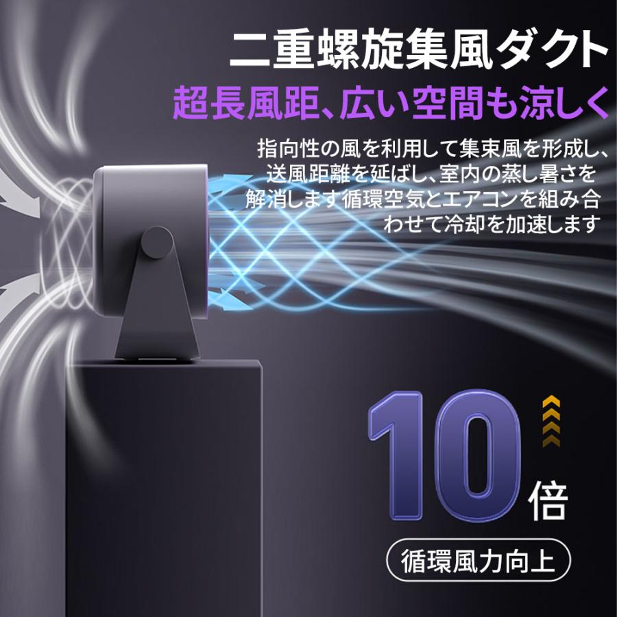 【2026正規品】 扇風機 小型 サーキュレーター 卓上扇風機 壁掛け 100段階風量 空気循環 デスクファン コードレス 充電式 長時間 静音 強風 熱中症対策 おしゃれ |  | 13