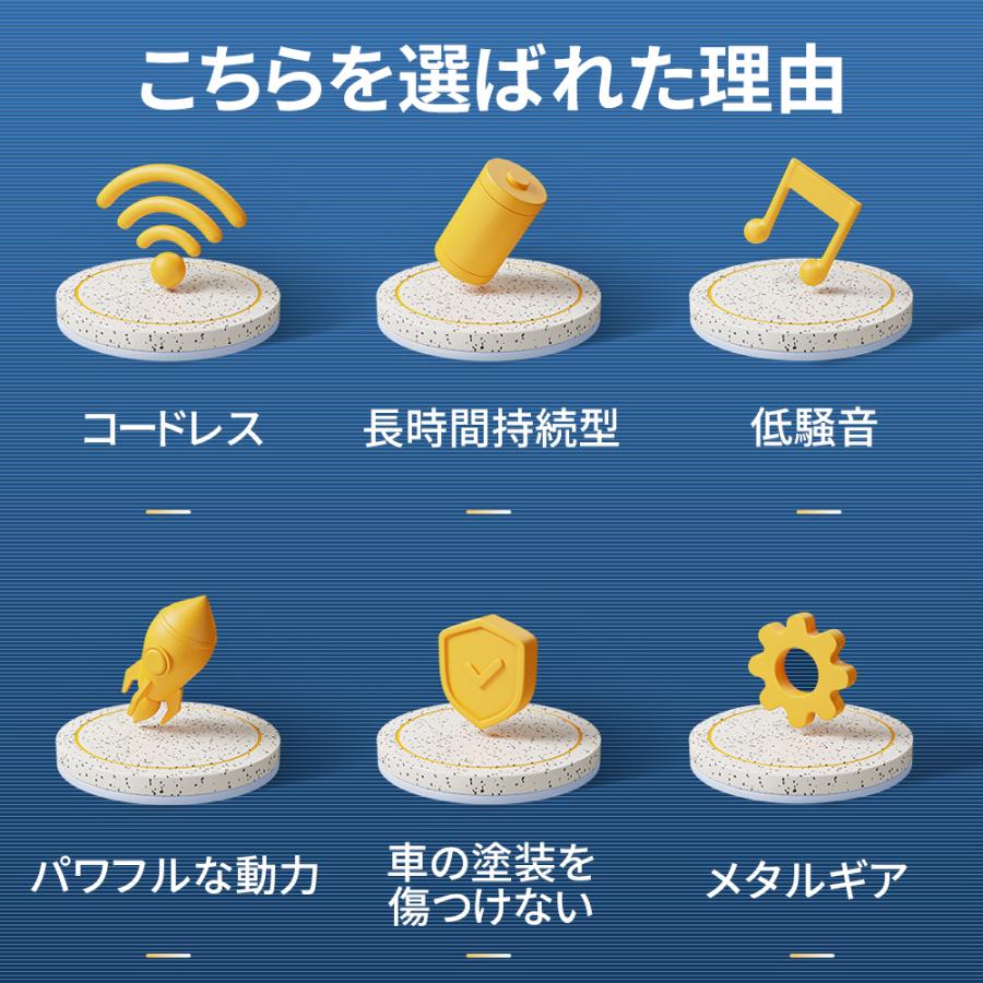 【正規品】 ポリッシャー バフ 充電式 電動ポリッシャー 車 研磨 サンドペーパー 大容量バッテリ一 小型 車磨き ワックス 洗車 傷消し ホイール磨き 車用 家庭用 |  | 02