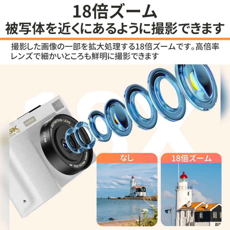 正規品】 デジタルカメラ デジカメ 5K 6400万画素 高画質 WiFi機能 18