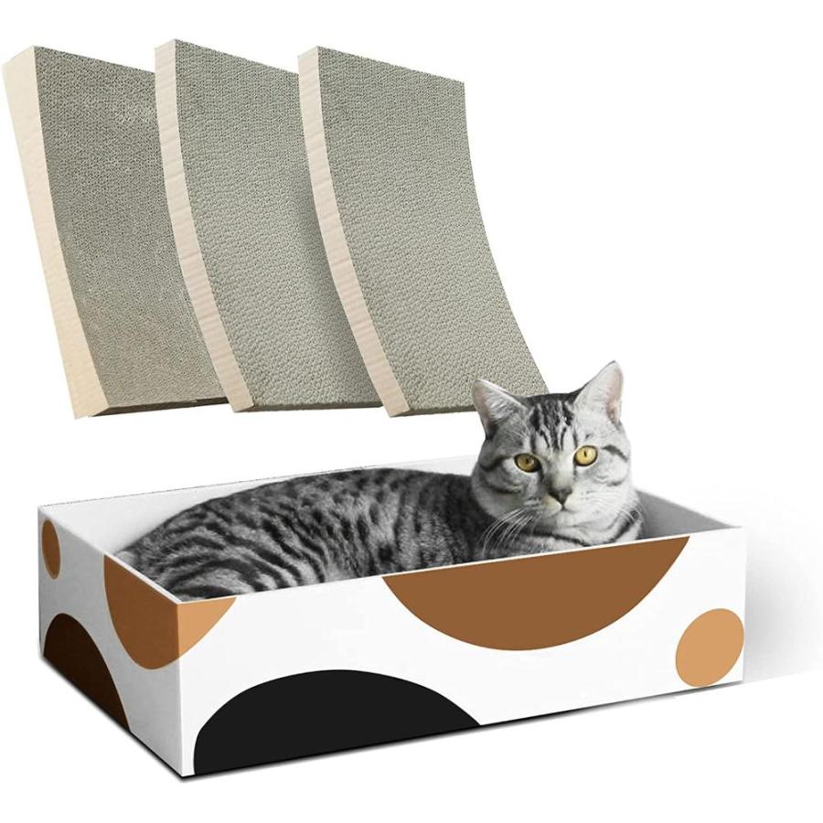 最適な価格 Comsaf 猫 つめとぎ 段ボール 爪とぎ 波型 3枚セット 箱付き 爪研ぎ ベッド サークル 耐久 高密度 43cmx30cmx12cm 安心の定価販売 Turningheadskennel Com