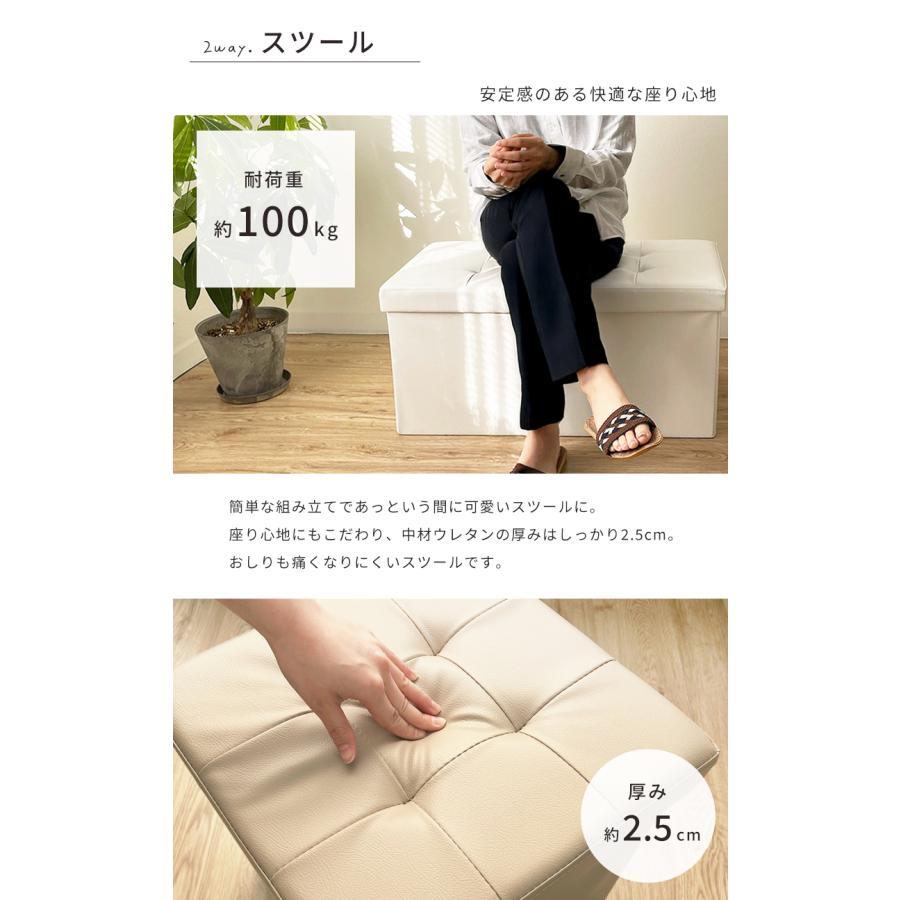 収納スツール 収納ボックス おしゃれ Lサイズ フタ付き スツール