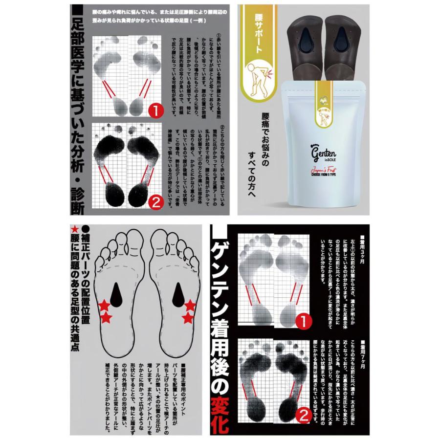 インソール 姿勢矯正 ゲンテン genten 5色 中敷き 足裏 姿勢改善 O脚