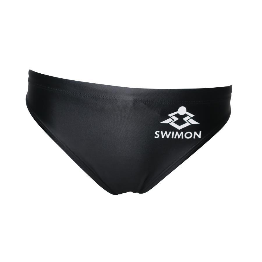 SWIMON] 競泳水着 メンズ ボーイズ 100 ベーシック 黒 N2 無地 光沢