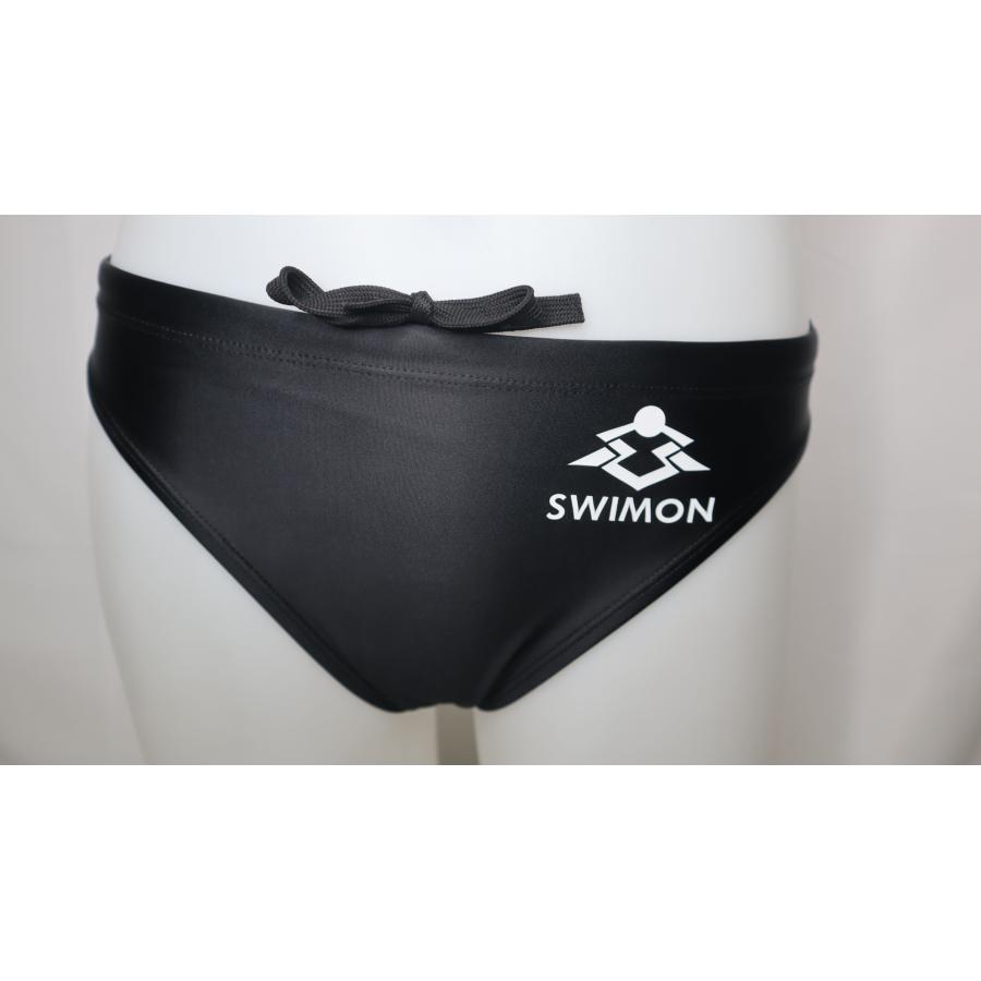 SWIMON] 競泳水着 メンズ ボーイズ 100 ベーシック 黒 N2 無地 光沢