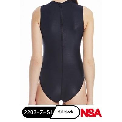 NSA】2203 競泳水着 水球用 レディース ウォーターポロ 黒 水着素材