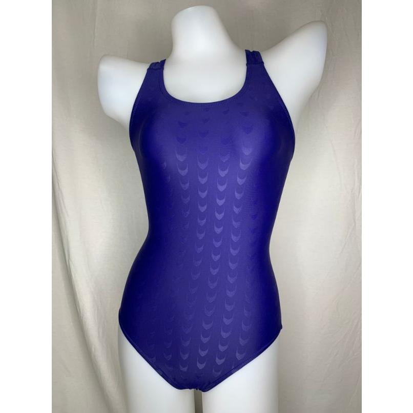 QORHT】9208 ネイビー 鱗柄 競泳水着 スクール水着 レディース